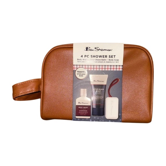 Ben Sherman 4pc Shower Gift Set | Body Wash + Balm + Soap + Travel Bag | NWT - Picture 1 of 1